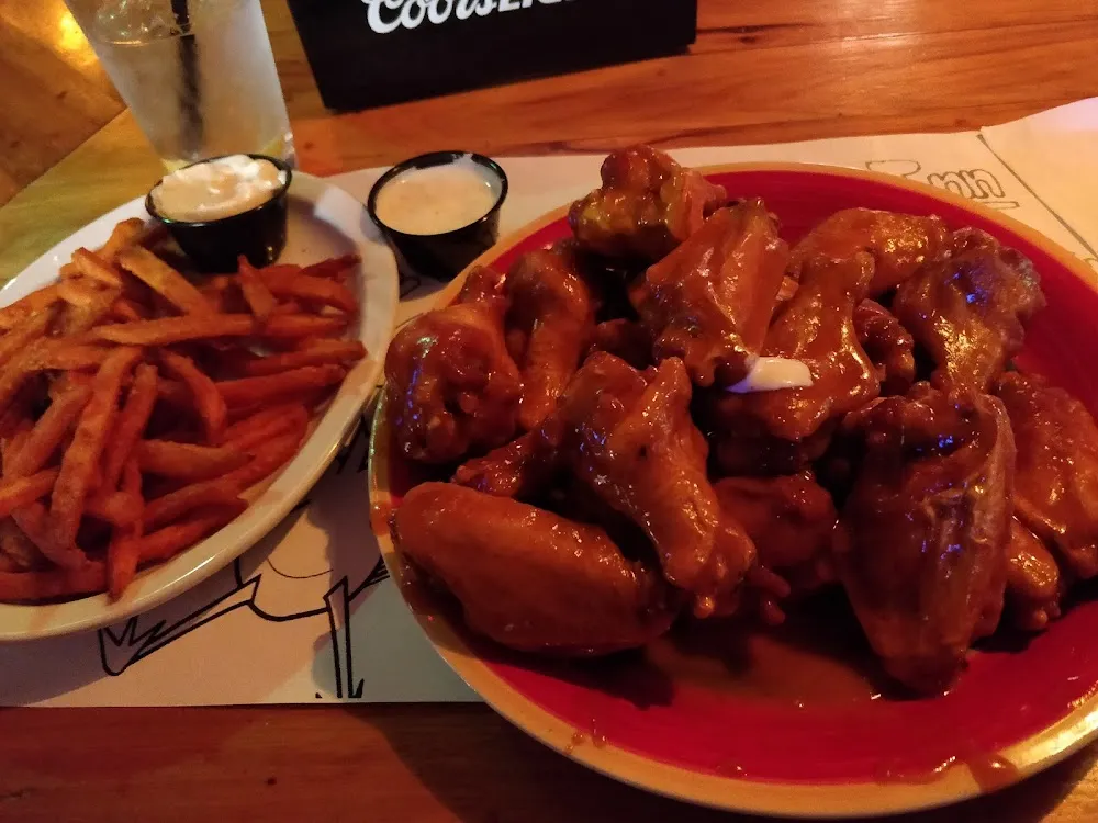 Chicken Wings and Sweet Potato Fries